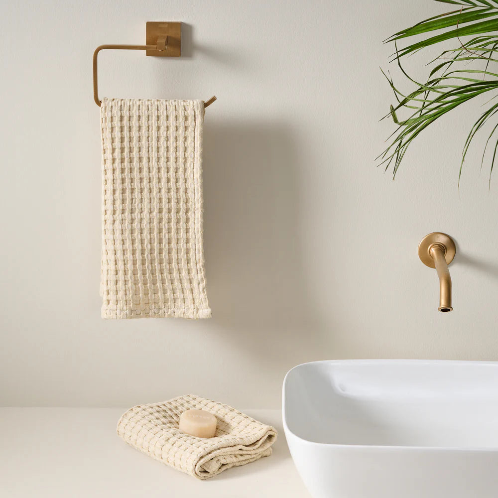Chalk Cotton Waffle Hand Towel