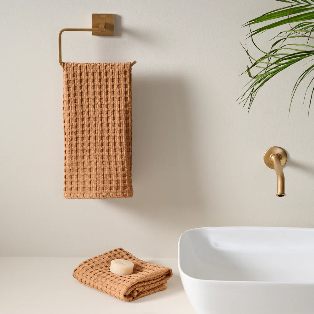 Chalk Cotton Waffle Hand Towel