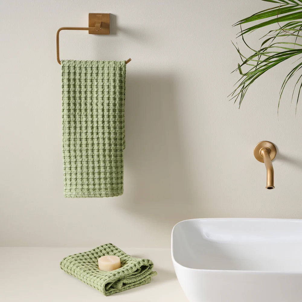 Chalk Cotton Waffle Hand Towel