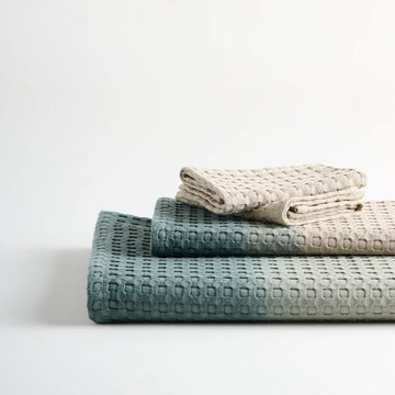 Dip Dye Cotton Bamboo Waffle Bath Set