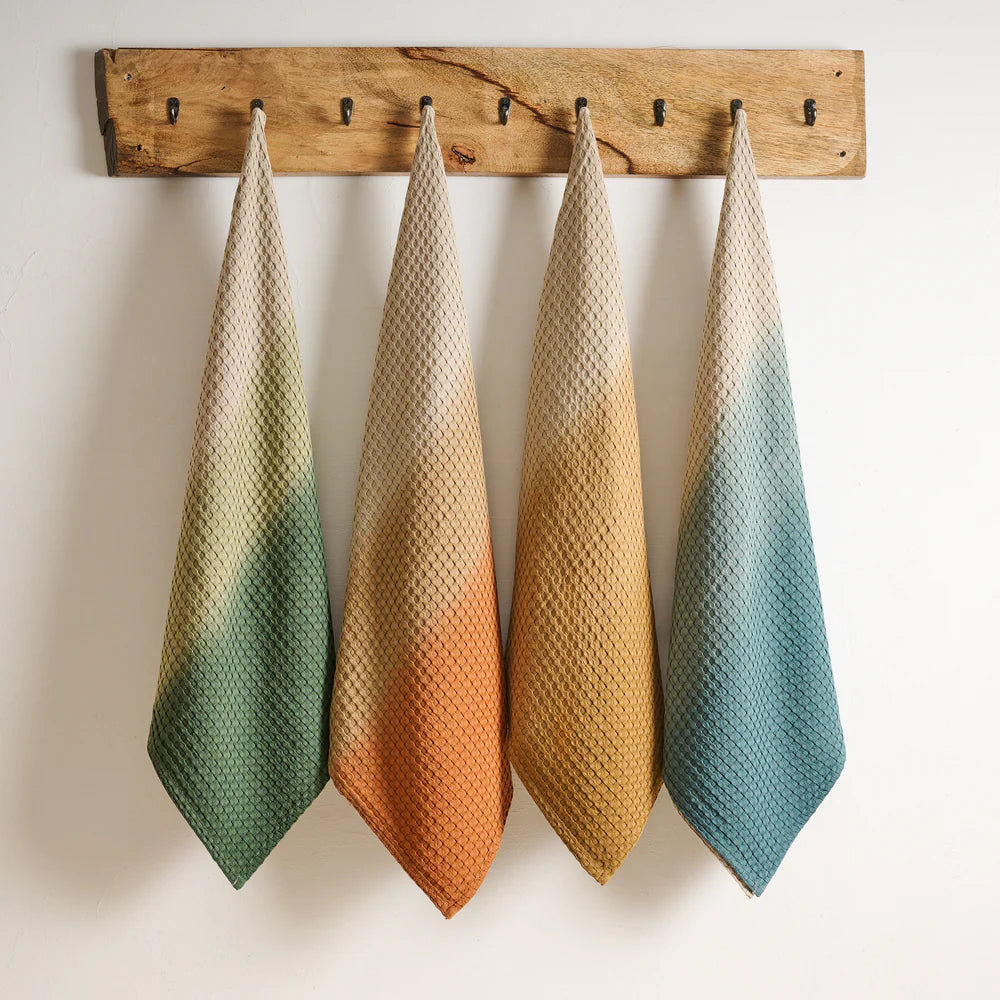 Dip Dye Cotton Bamboo Waffle Bath Towel