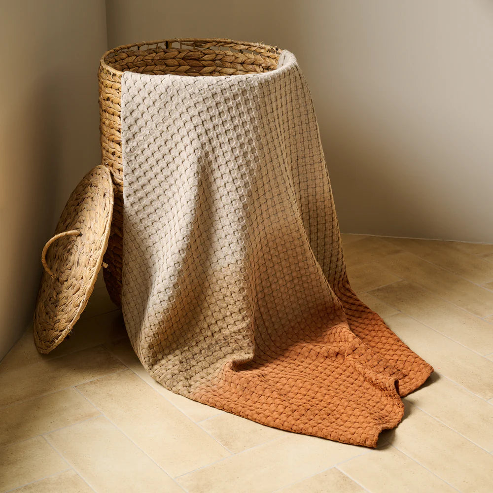 Dip Dye Cotton Bamboo Waffle Bath Towel