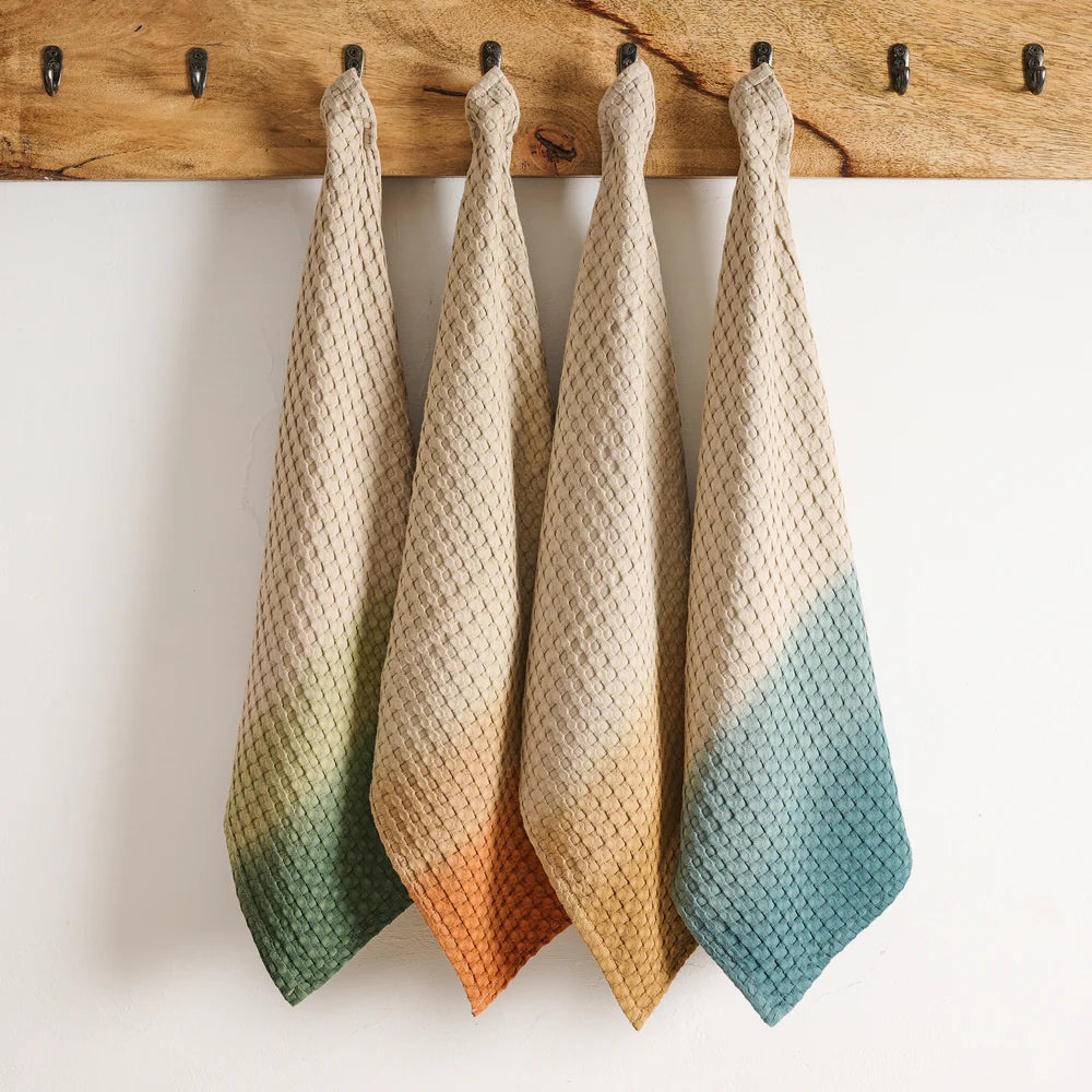 Dip Dye Cotton Bamboo Waffle Hand Towel
