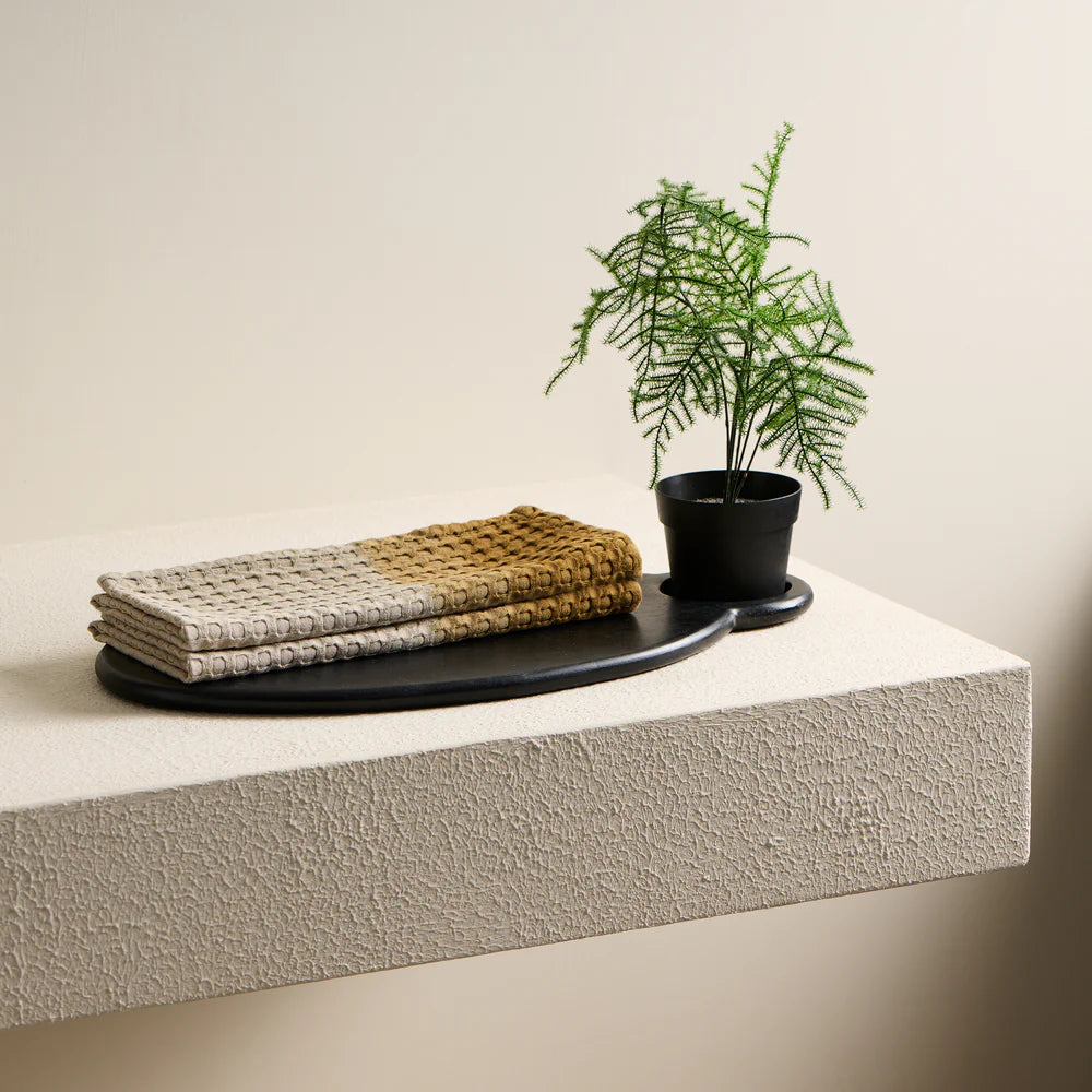 Dip Dye Cotton Bamboo Waffle Hand Towel