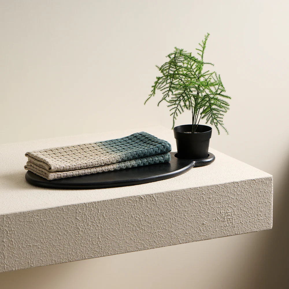 Dip Dye Cotton Bamboo Waffle Hand Towel