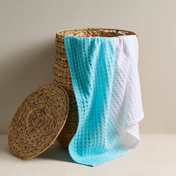 Dip Dye Cotton Waffle Bath Towel