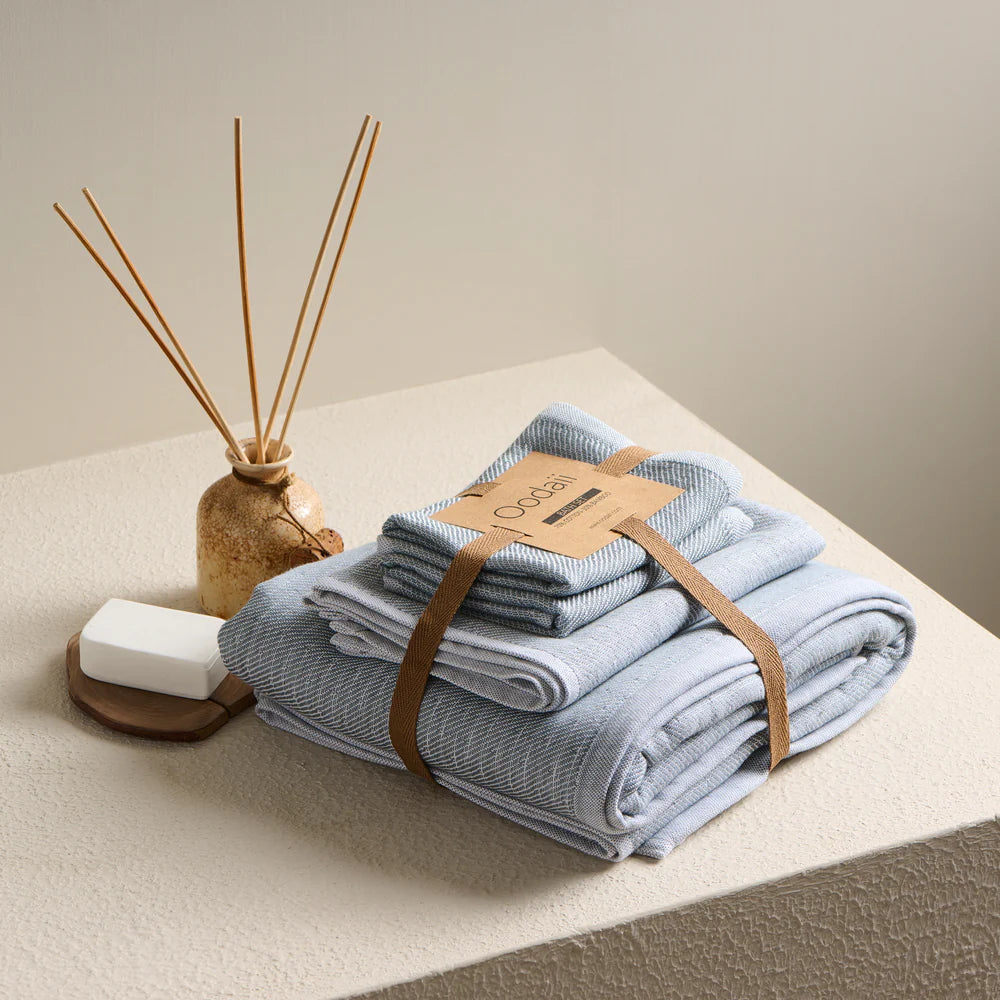 Earth Stucco Cotton Bamboo Hammam Terry Bath Set