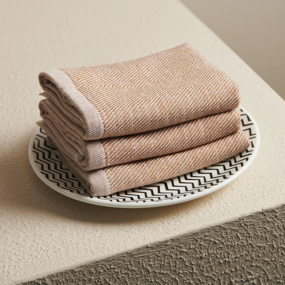 Earth Stucco Cotton Bamboo Hammam Terry Face Towel