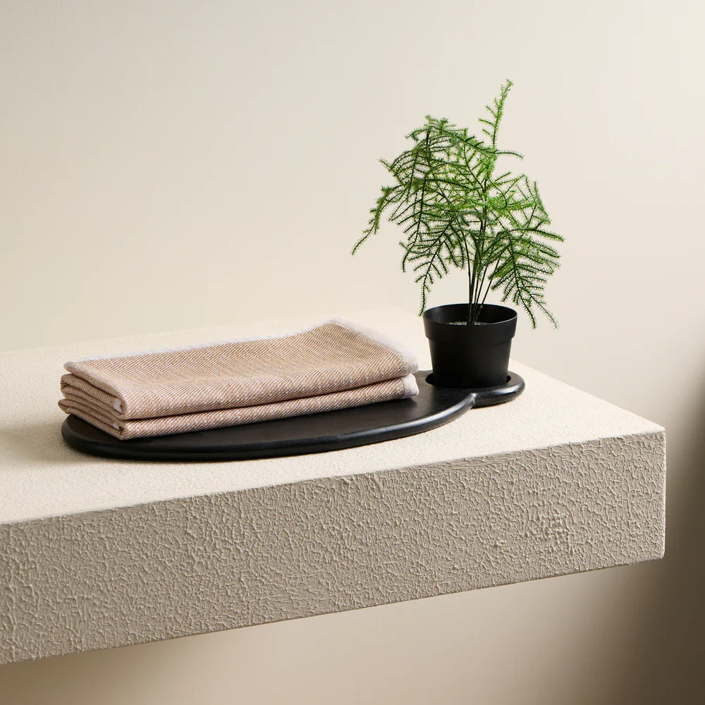 Earth Stucco Cotton Bamboo Hammam Terry Hand Towel