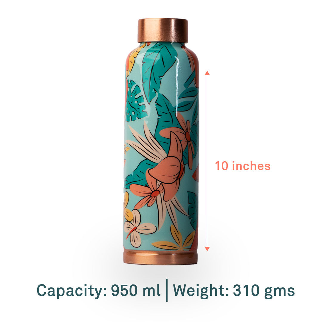Fauna n Flaura| 100% Pure Copper Bottle|950 ml | Peacoy