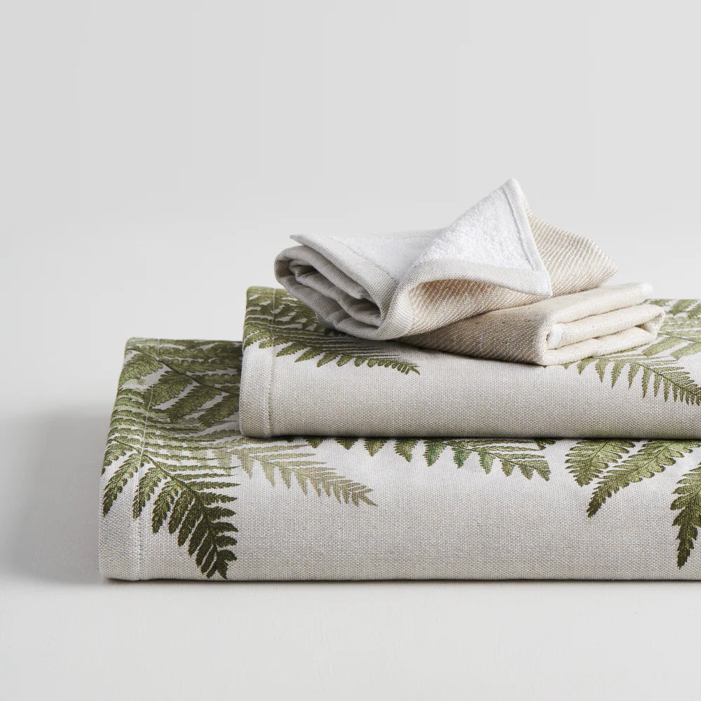 Fern Print Cotton Bamboo Hammam Terry Bath Set