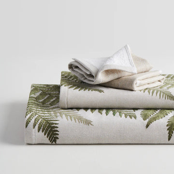 Fern Print Cotton Bamboo Hammam Terry Bath Set
