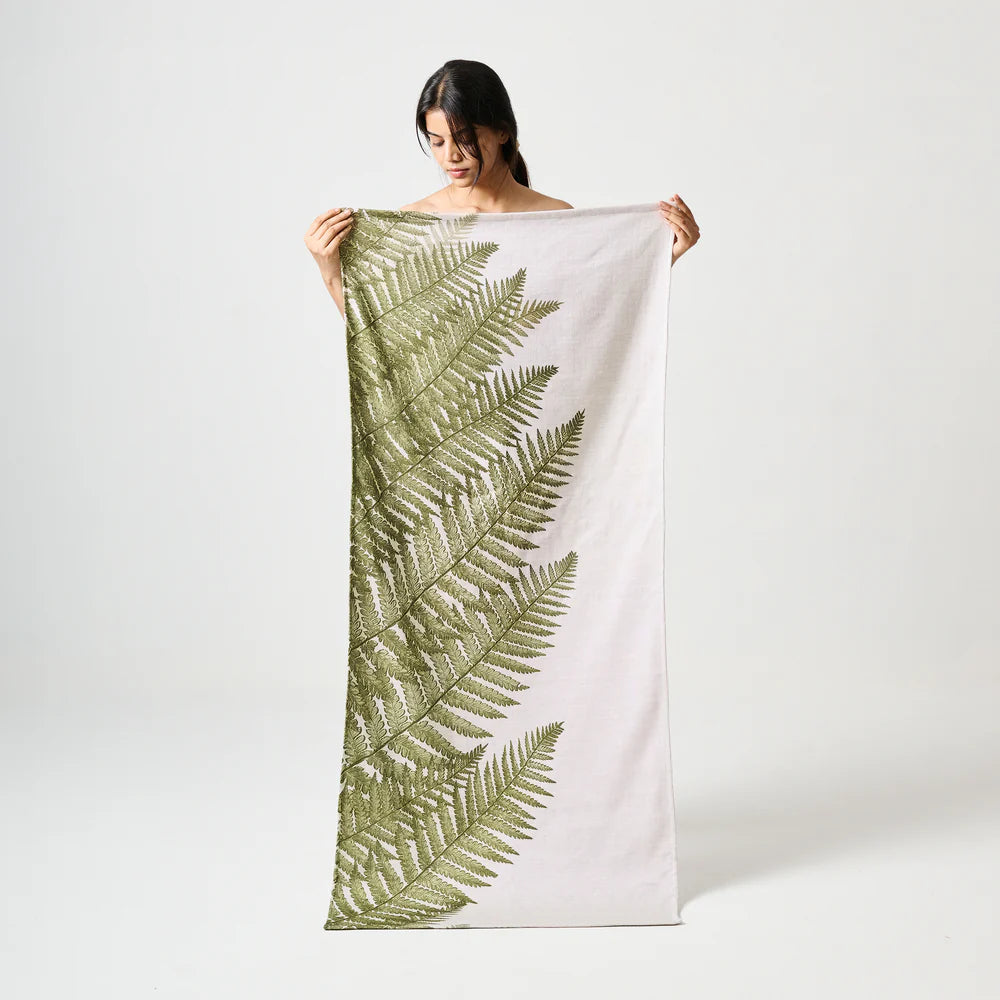 Fern Print Cotton Bamboo Hammam Terry Bath Set