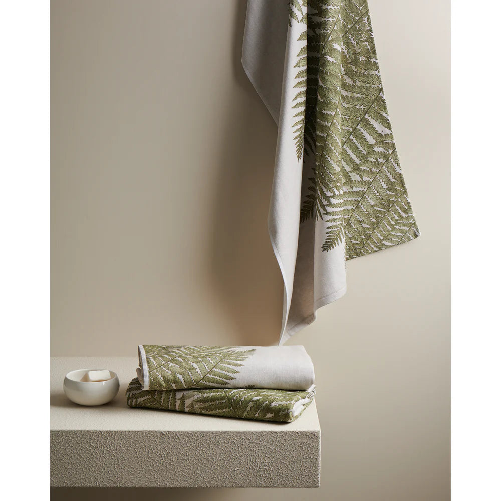 Fern Print Cotton Bamboo Hammam Terry Bath Towel