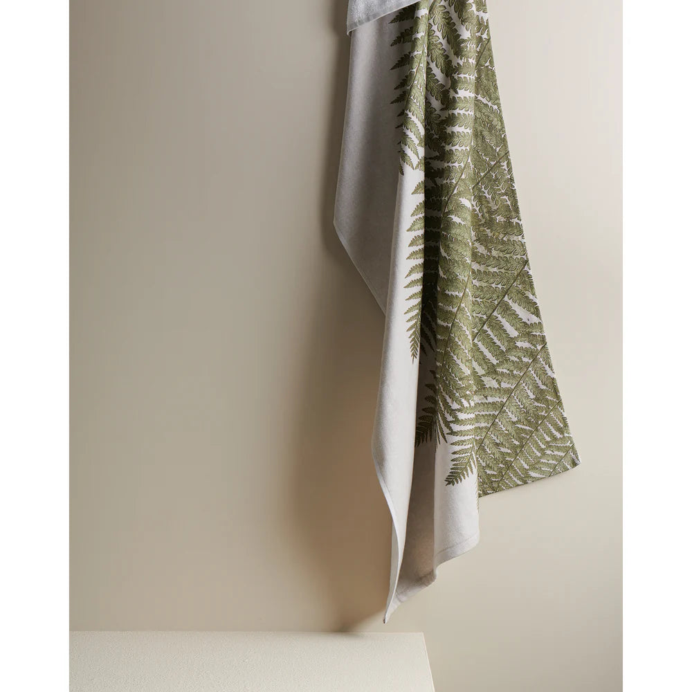 Fern Print Cotton Bamboo Hammam Terry Bath Towel