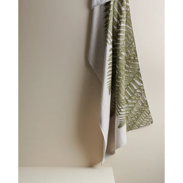 Fern Print Cotton Bamboo Hammam Terry Bath Towel