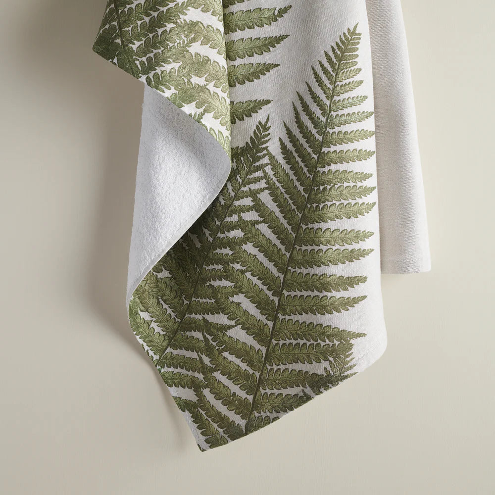Fern Print Cotton Bamboo Hammam Terry Bath Towel