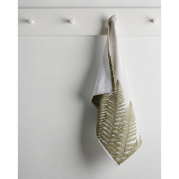 Fern Print Cotton Bamboo Hammam Terry Hand Towel