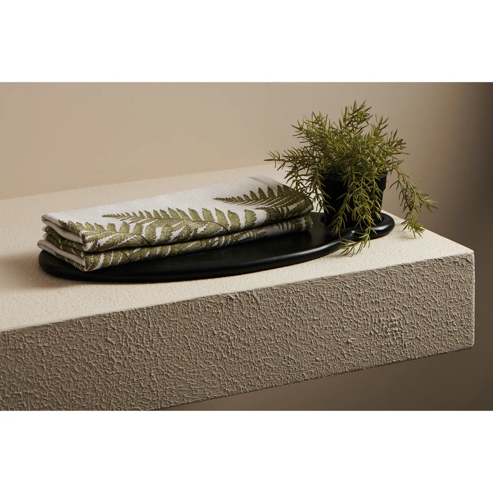 Fern Print Cotton Bamboo Hammam Terry Hand Towel