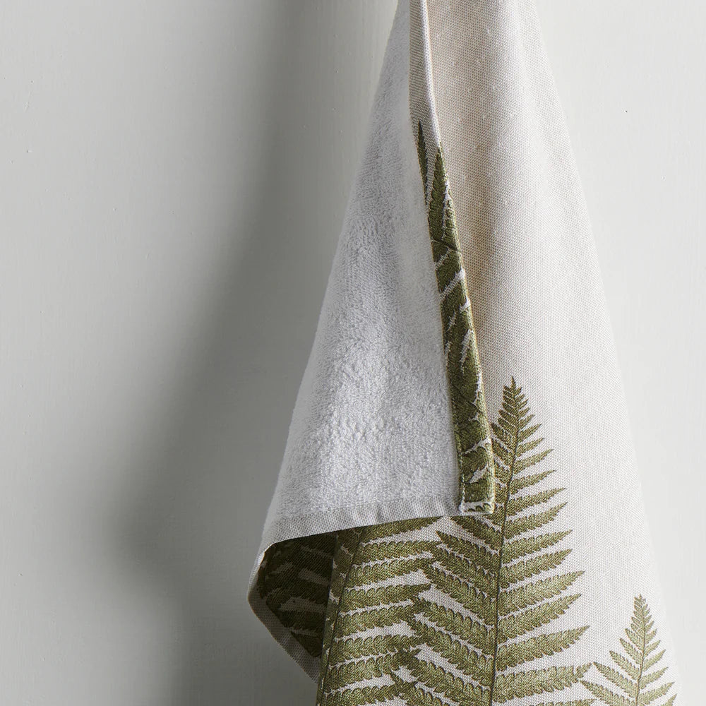 Fern Print Cotton Bamboo Hammam Terry Hand Towel