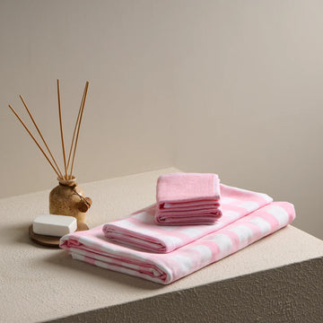 Gingham Cotton Hammam Terry Bath Set