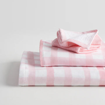 Gingham Cotton Hammam Terry Bath Set