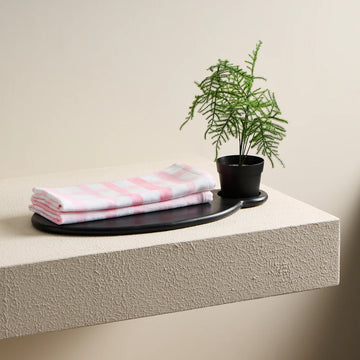 Gingham Cotton Hammam Terry Hand Towel