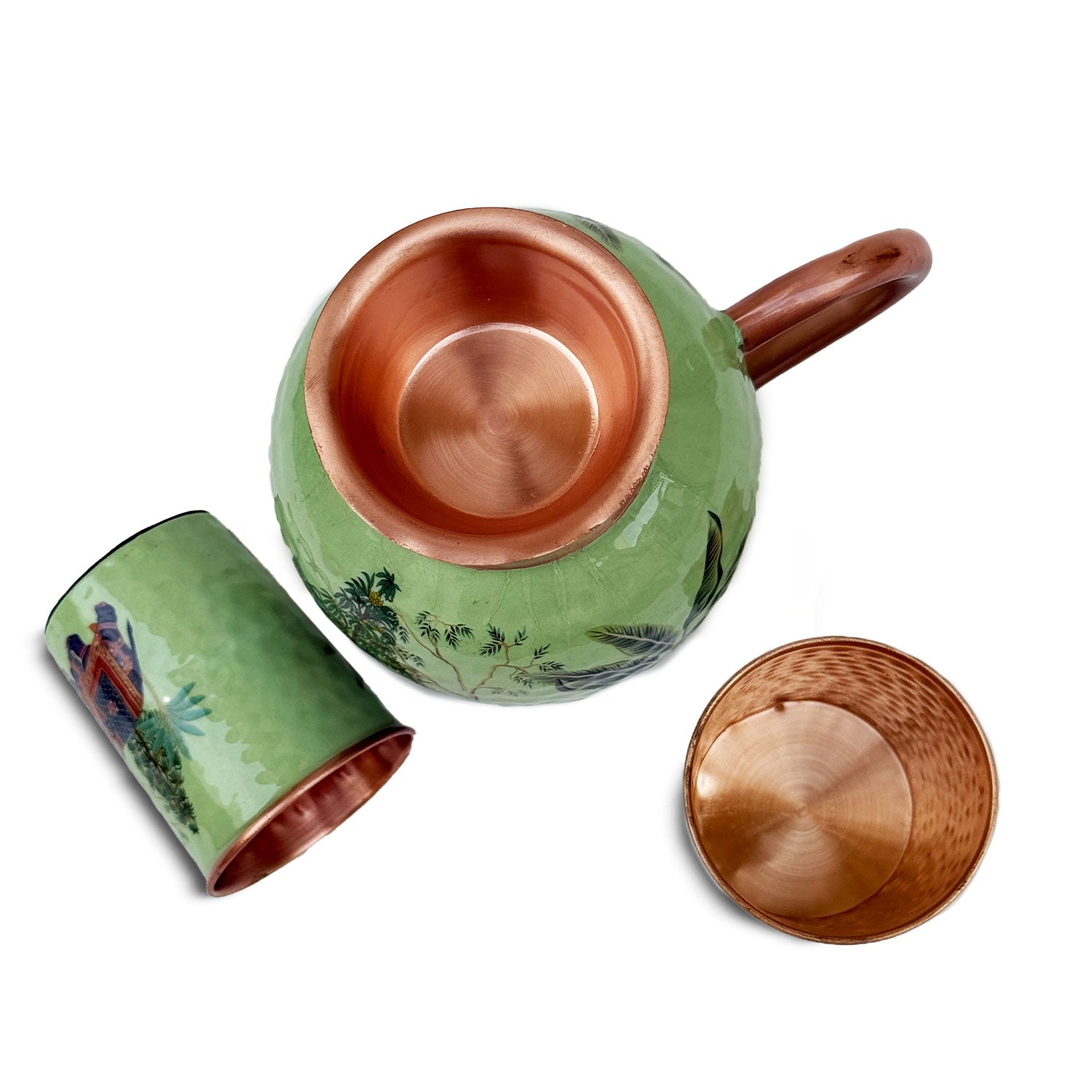 Green Elephant Pure Copper Jug & Glass Set