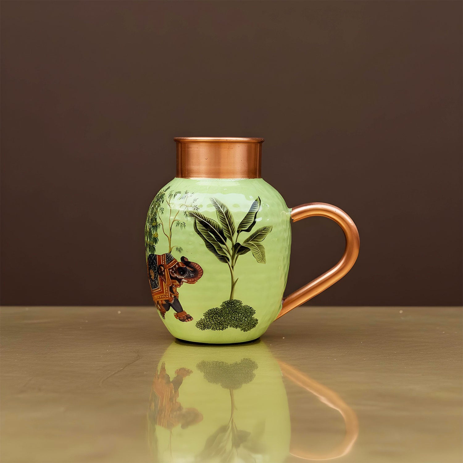 Green Elephant Pure Copper Jug & Glass Set