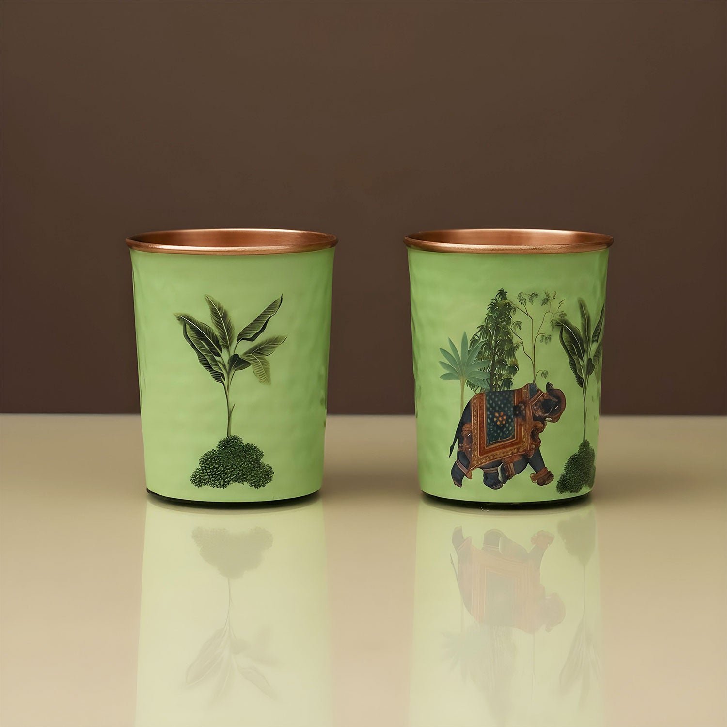 Green Elephant Pure Copper Jug & Glass Set