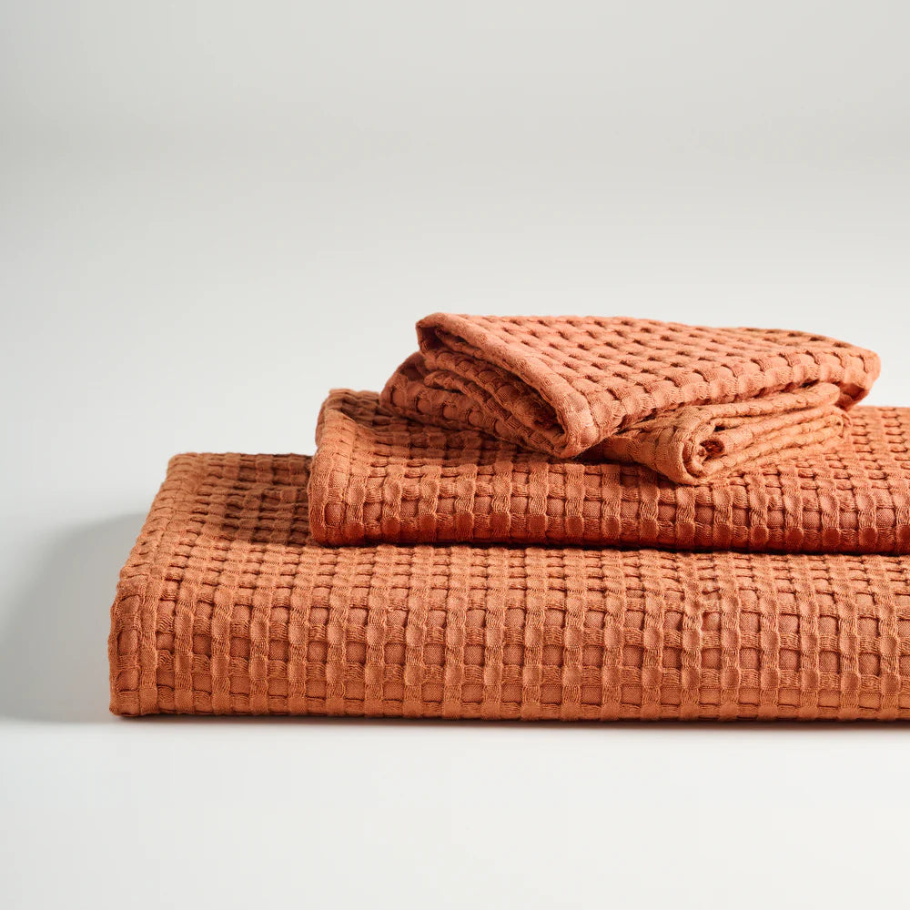 Honeycomb Cotton Bamboo Waffle Bath Set