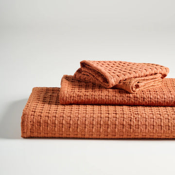 Honeycomb Cotton Bamboo Waffle Bath Set