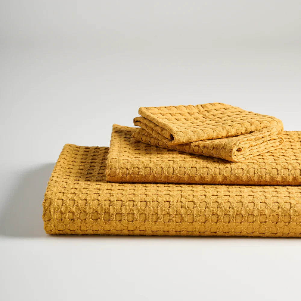 Honeycomb Cotton Bamboo Waffle Bath Set