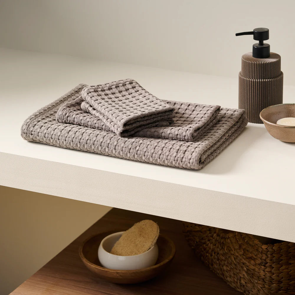 Honeycomb Cotton Bamboo Waffle Bath Set