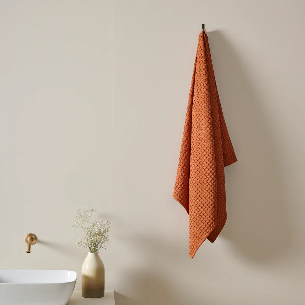 Honeycomb Cotton Bamboo Waffle Bath Towel