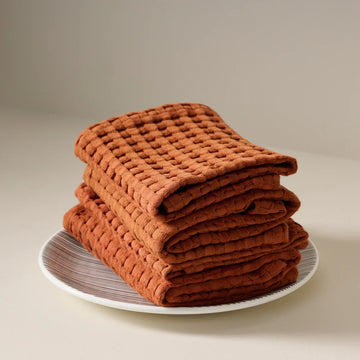 Honeycomb Cotton Bamboo Waffle Face Towel