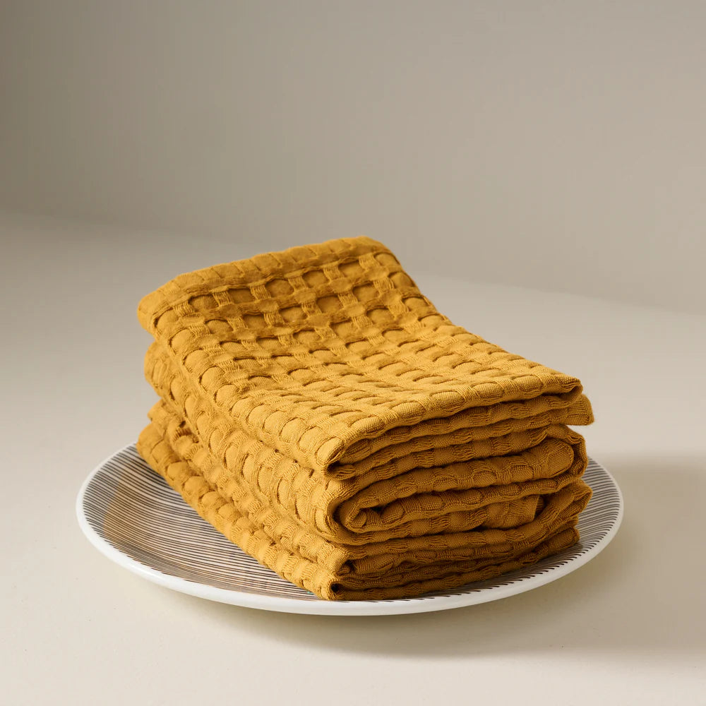 Honeycomb Cotton Bamboo Waffle Face Towel