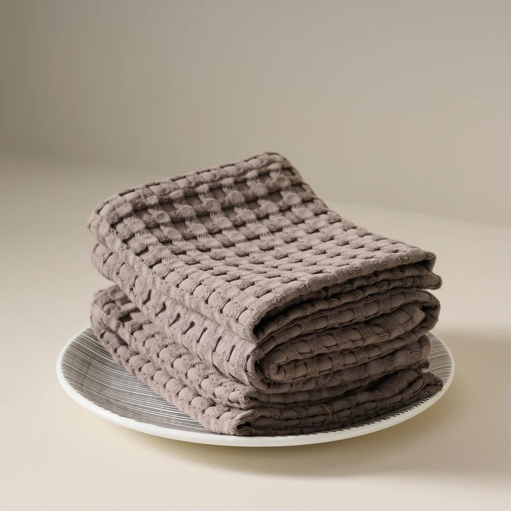 Honeycomb Cotton Bamboo Waffle Face Towel