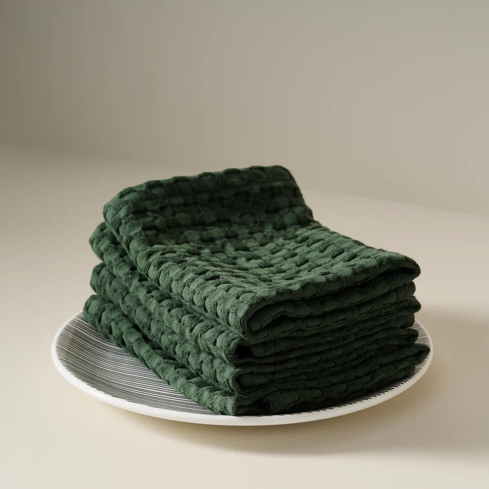 Honeycomb Cotton Bamboo Waffle Face Towel
