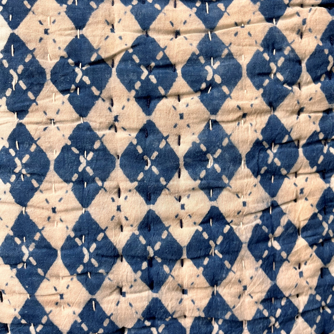 Bule square Cotton Cushion Cover - 18 x 18 inches