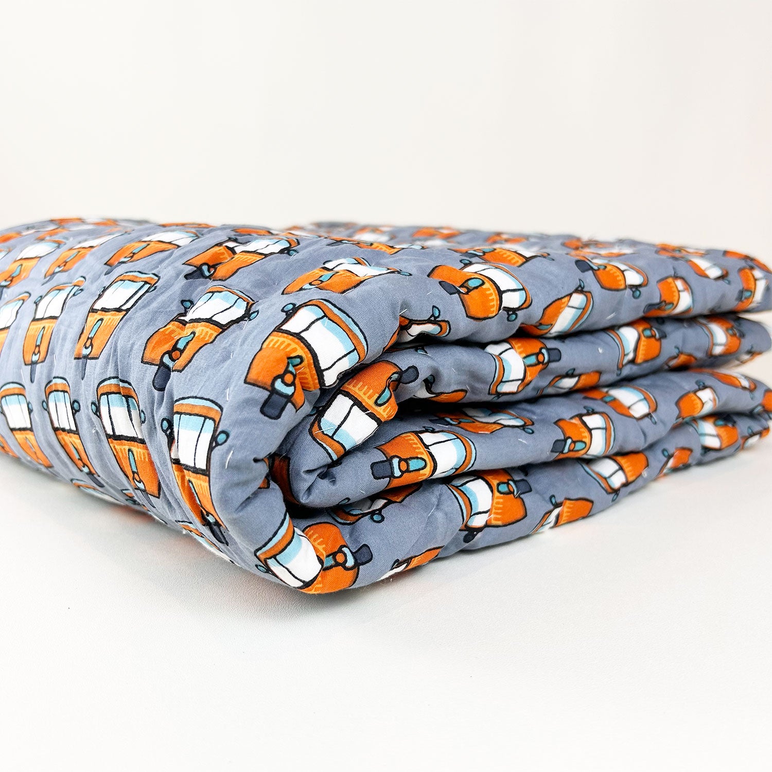 Cute Auto Orange Kids Quilt Single Quilt 40x60 Inches