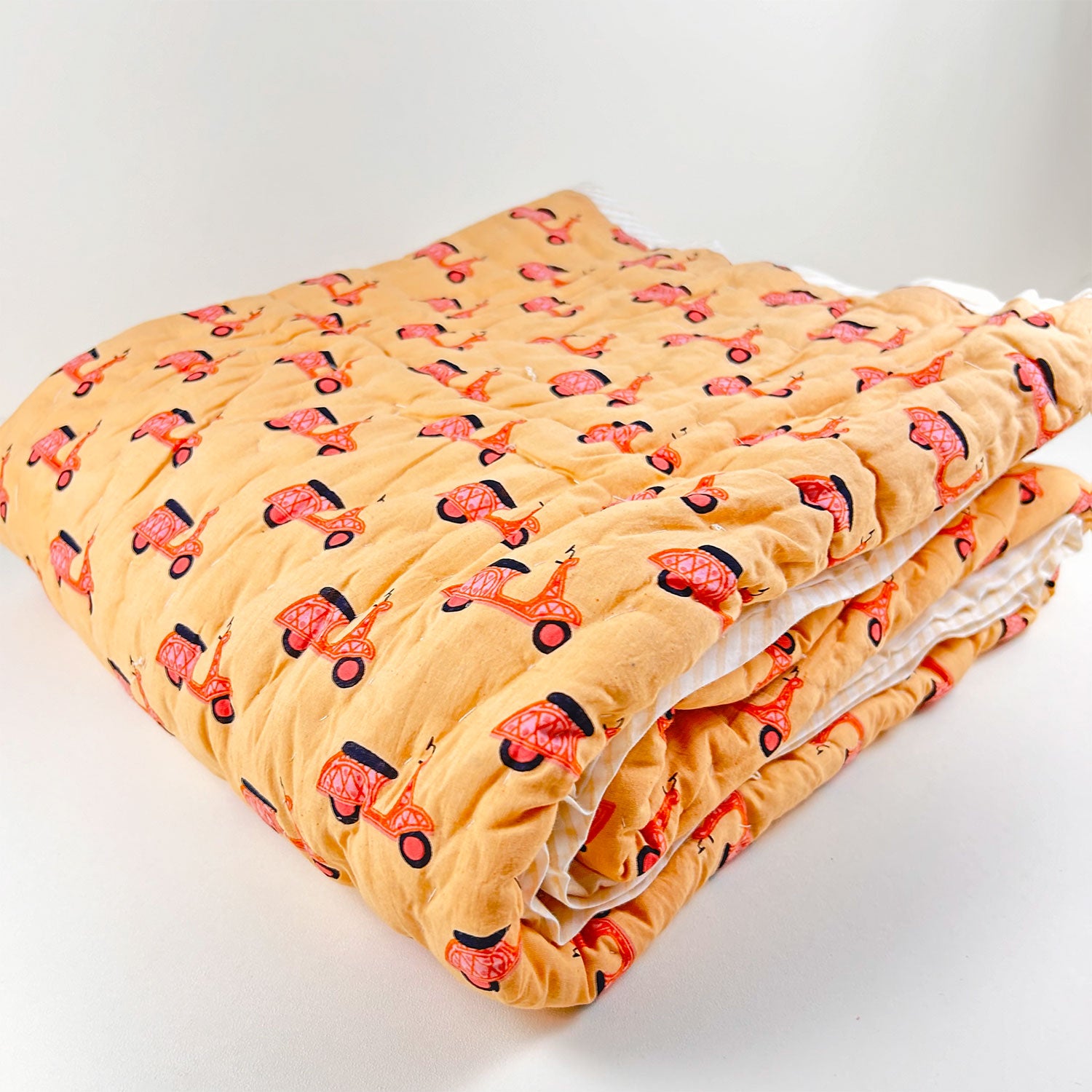 Peach scooter Kids Quilt | Single |  40x60 Inches