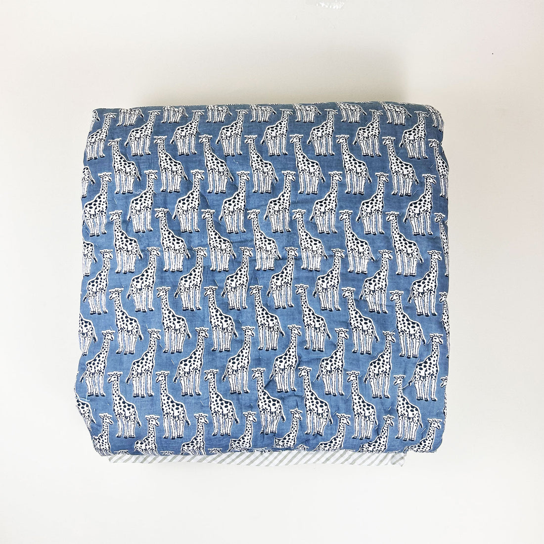 Cute  Blue giraffee Kids Quilt Single Quilt| Double Sided |  40x60 Inches