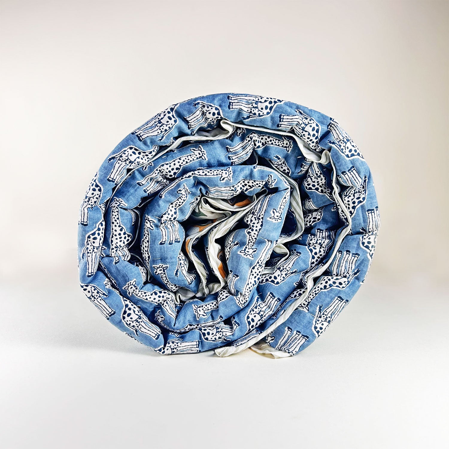 Cute  Blue giraffee Kids Quilt Single Quilt| Double Sided |  40x60 Inches