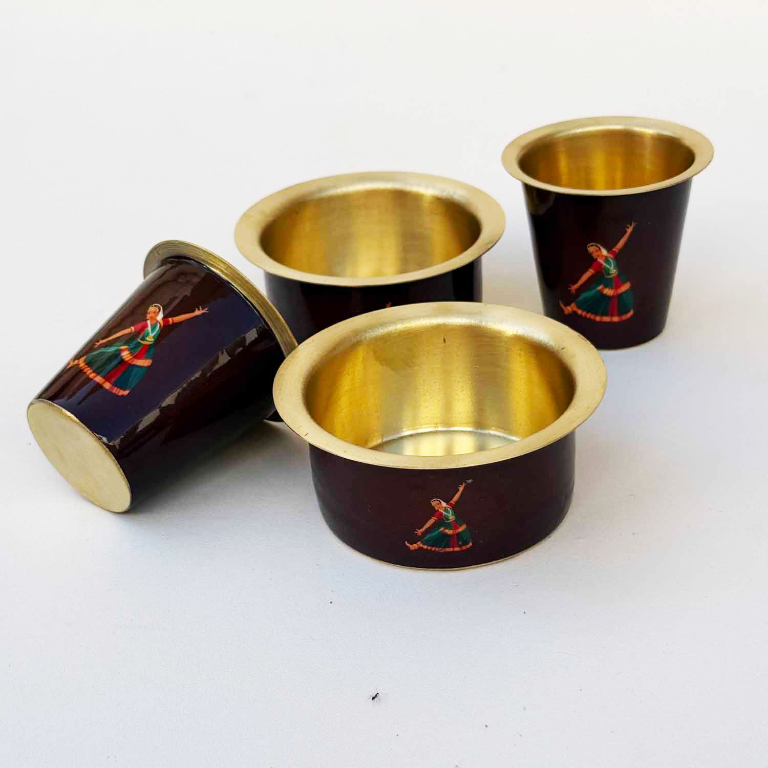 Black Classical Dancer Print Dara Glass Set | Set of 2