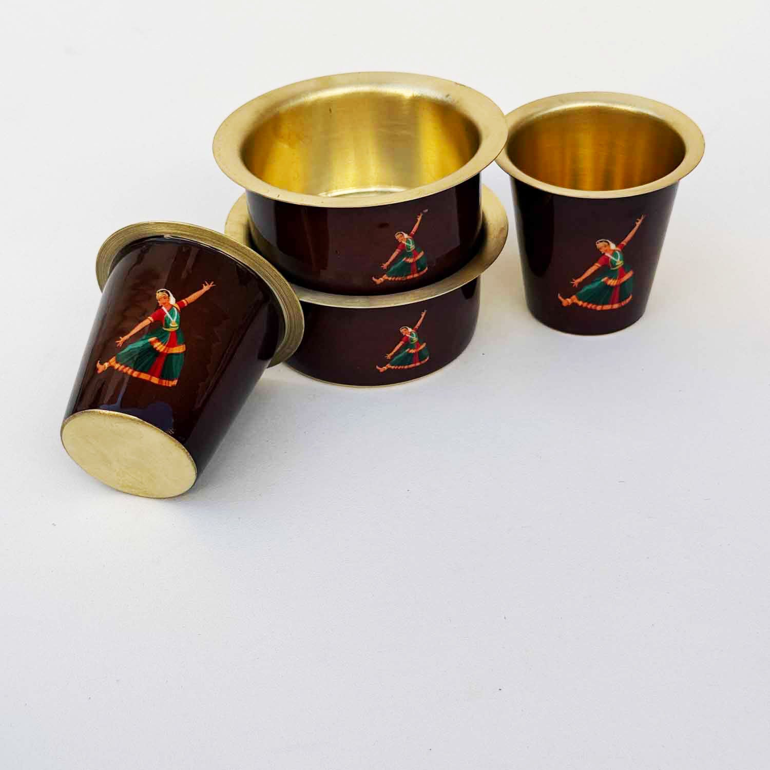 Black Classical Dancer Print Dara Glass Set | Set of 2