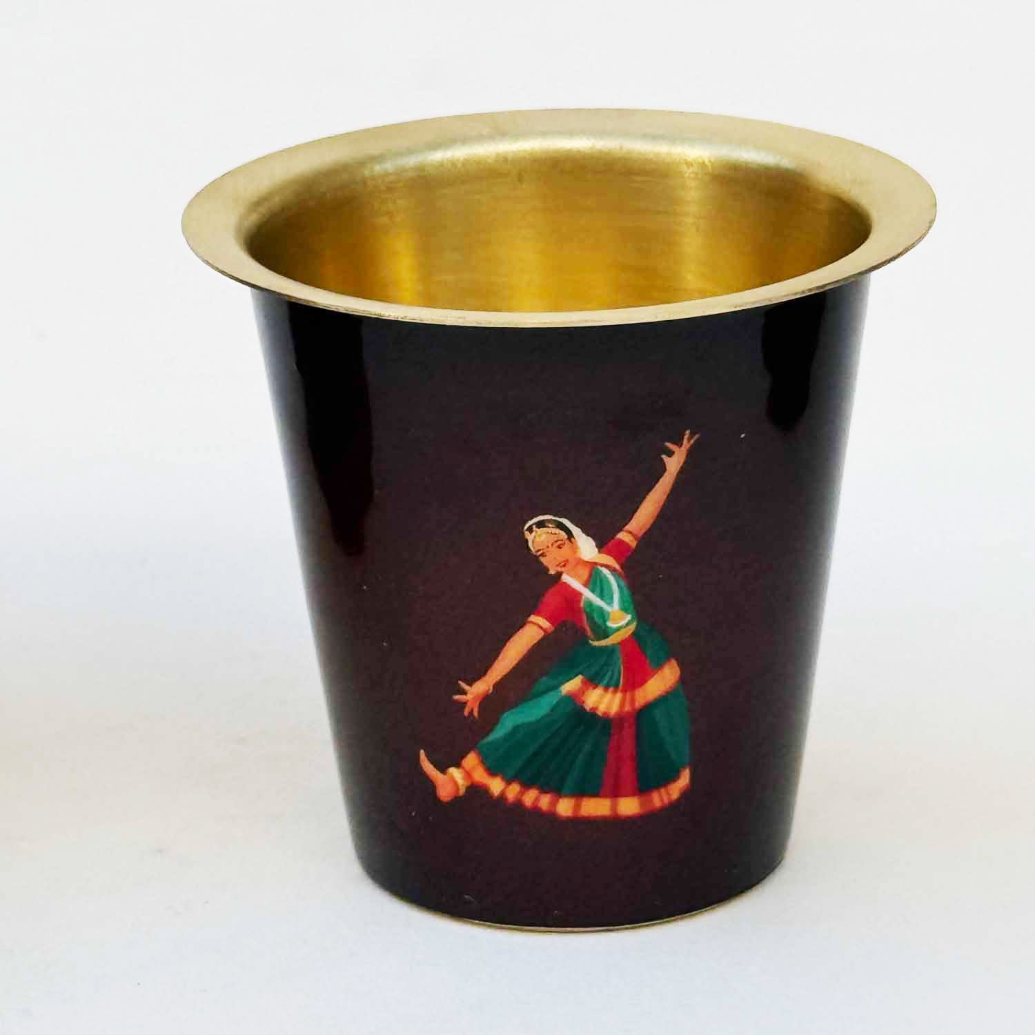 Black Classical Dancer Print Dara Glass Set | Set of 2
