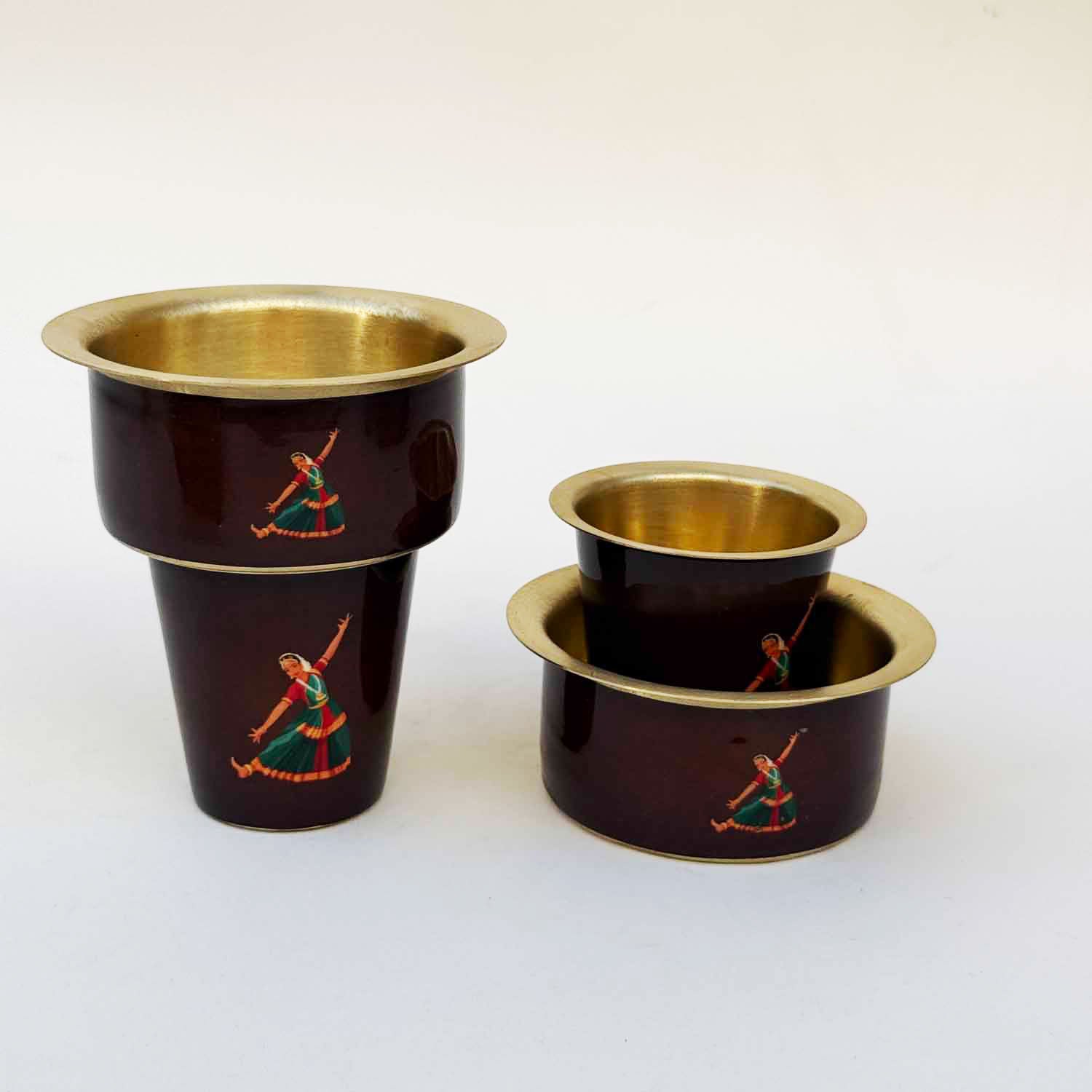 Black Classical Dancer Print Dara Glass Set | Set of 2