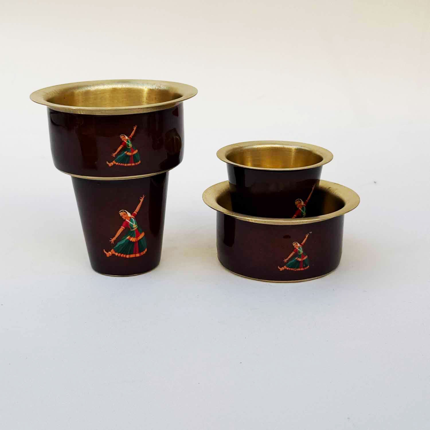 Black Classical Dancer Print Dara Glass Set | Set of 2