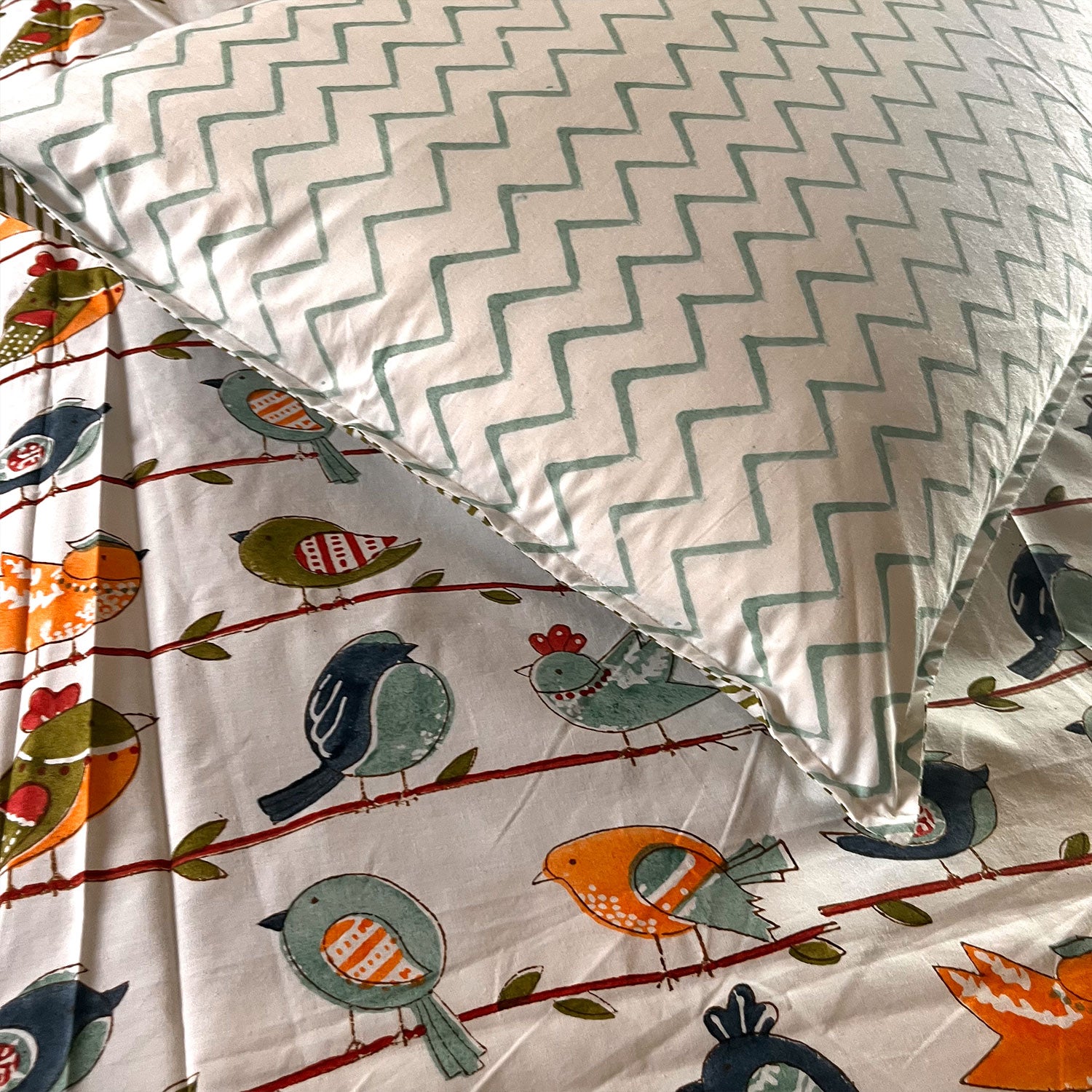 Colourful Birds Kids Single Bedsheet  | 60x90 Inches